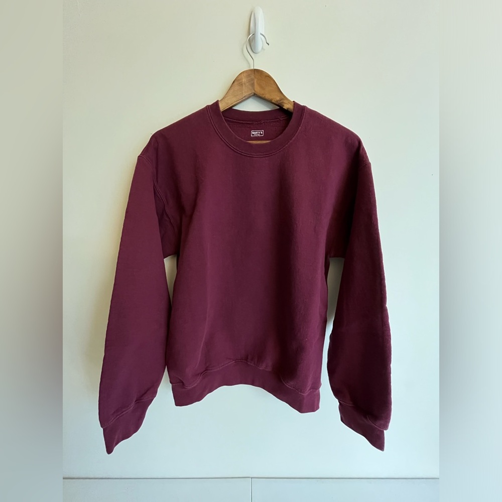 Maroon Crewneck Sweater, Unisex Adult Medium, Aged Heavy Blend